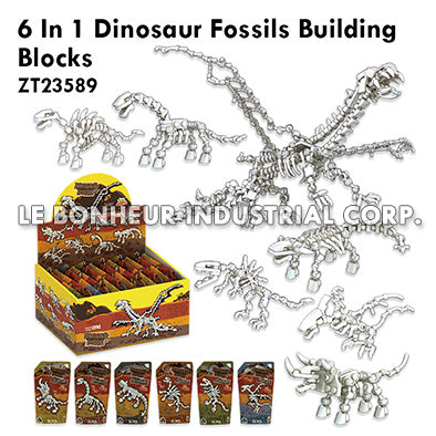 6 In 1 Dinosaur Fossils Building Blocks