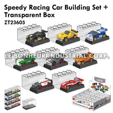 Speedy Racing Car Building Set + Transparent Box