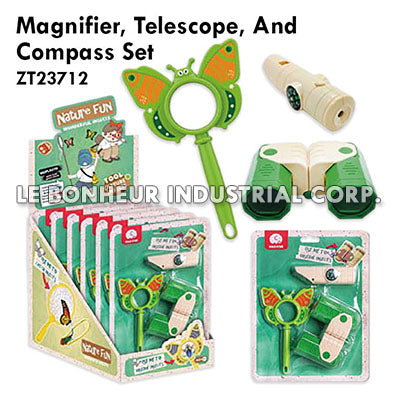 Magnifier, Telescope, Andcompass Set