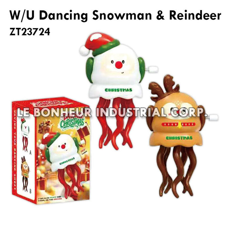 Wind Up Dancing Snowman & Reindeer