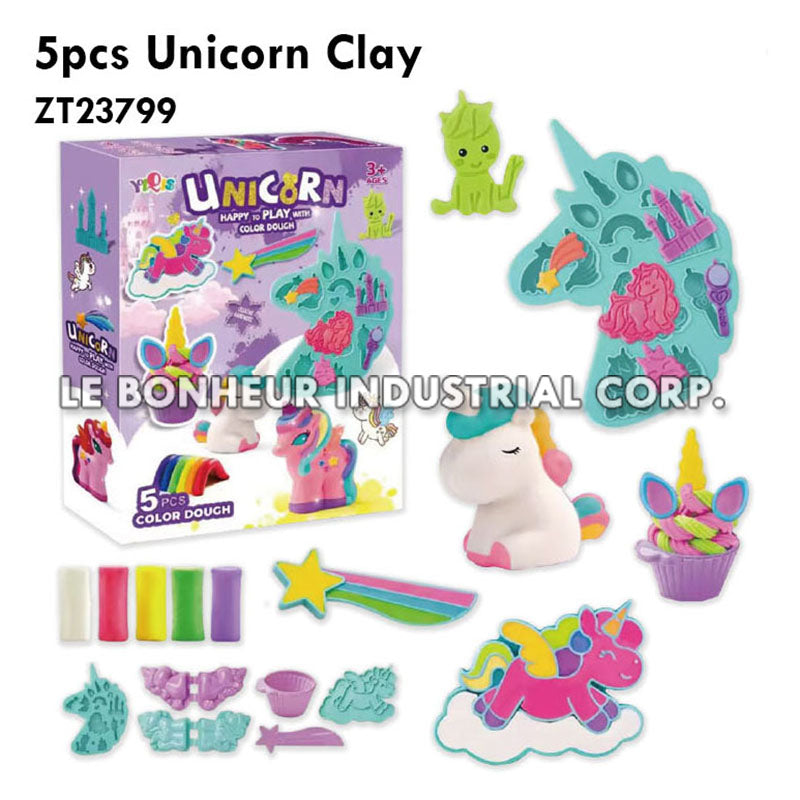 5pcs Unicorn Clay