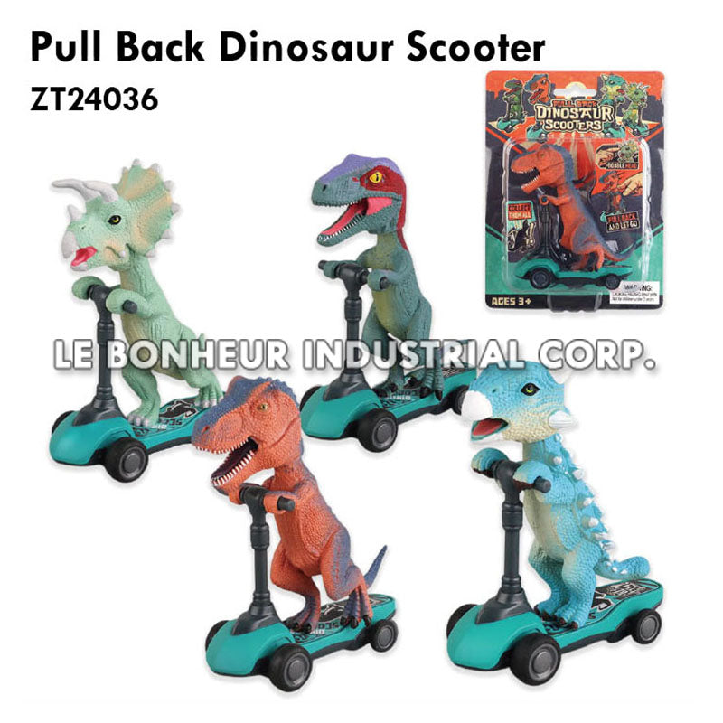 Pull Back Dinosaur Scooter