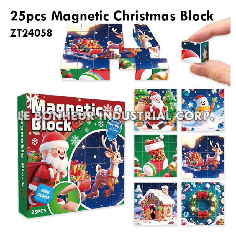 25pcs Magnetic Christmas Blocks