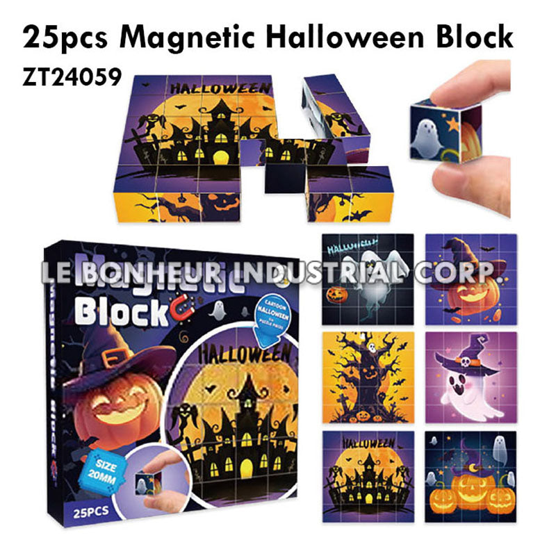 25pcs Magnetic Halloween Blocks
