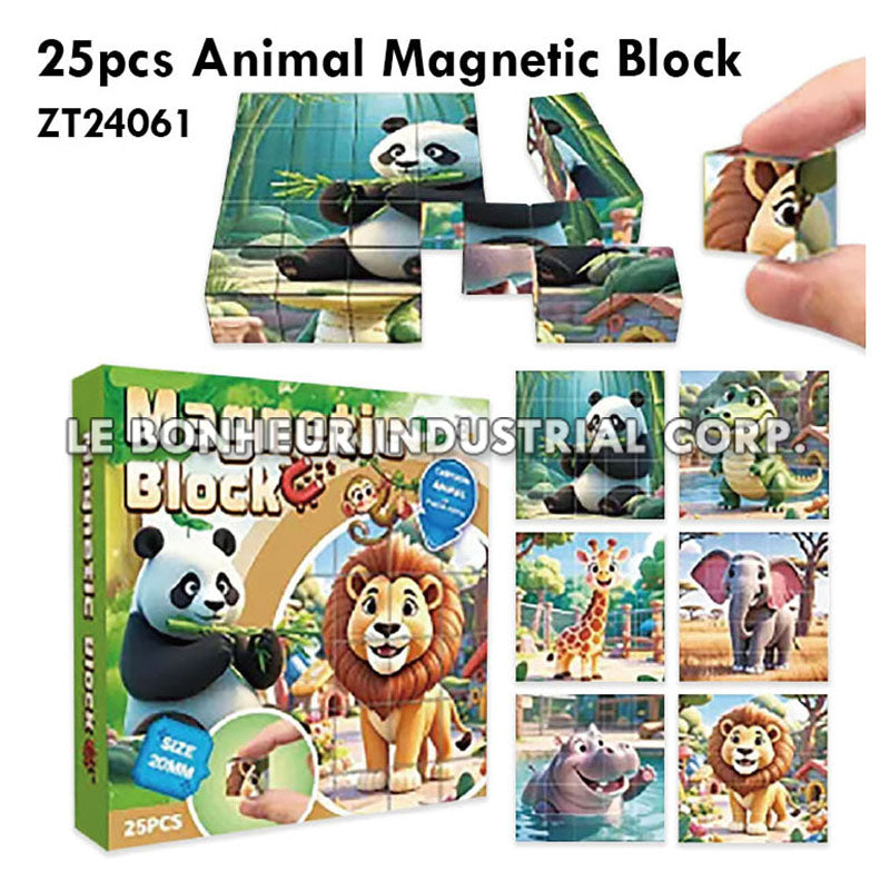 25pcs Animal Magnetic Block
