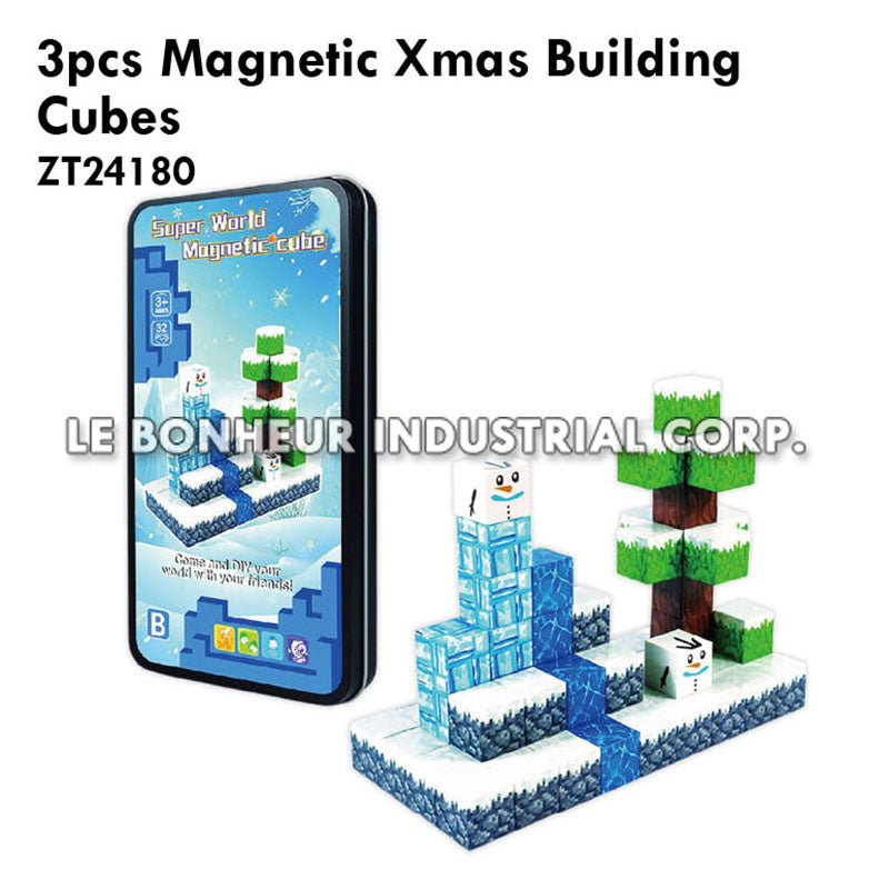 3pcs Magnetic Xmas Building Cubes