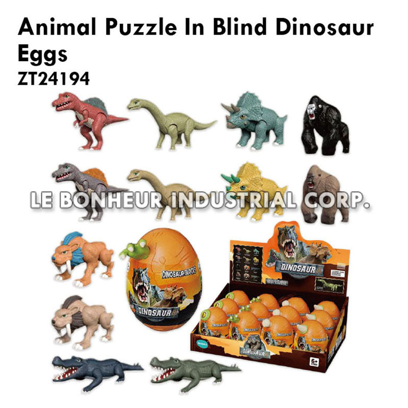 Animal Puzzle In Blind Dinosaur Eggs