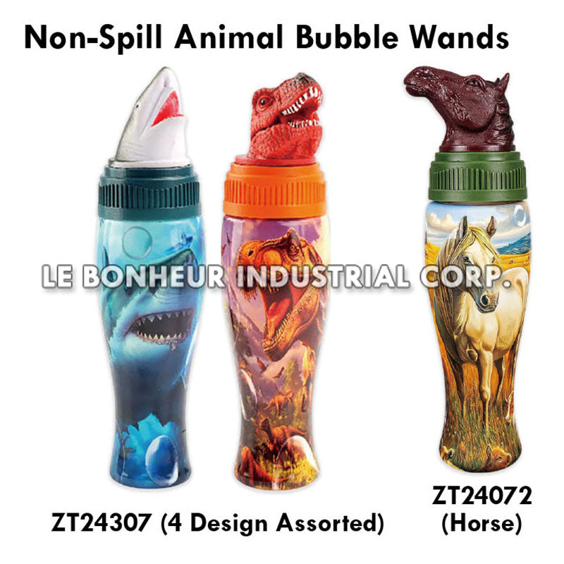 Non-Spill Dinosaur / Shark Bubble Wands