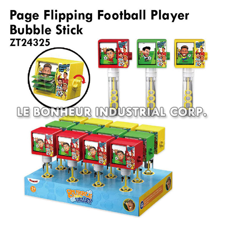 Page Flipping Football Player Bubble Stick