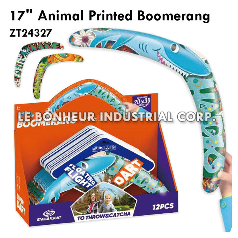 17" Animal Printed Boomerang