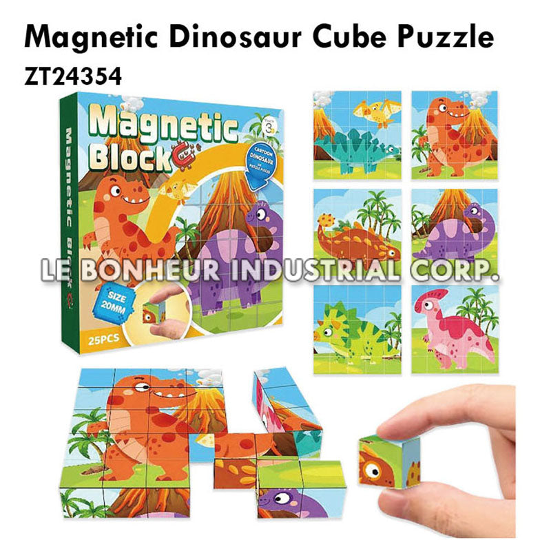 Magnetic Dinosaur Cube Puzzle