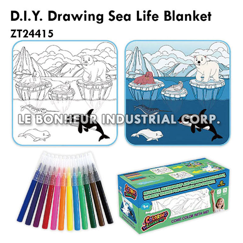 D.I.Y. Drawing Sea Life Blanket