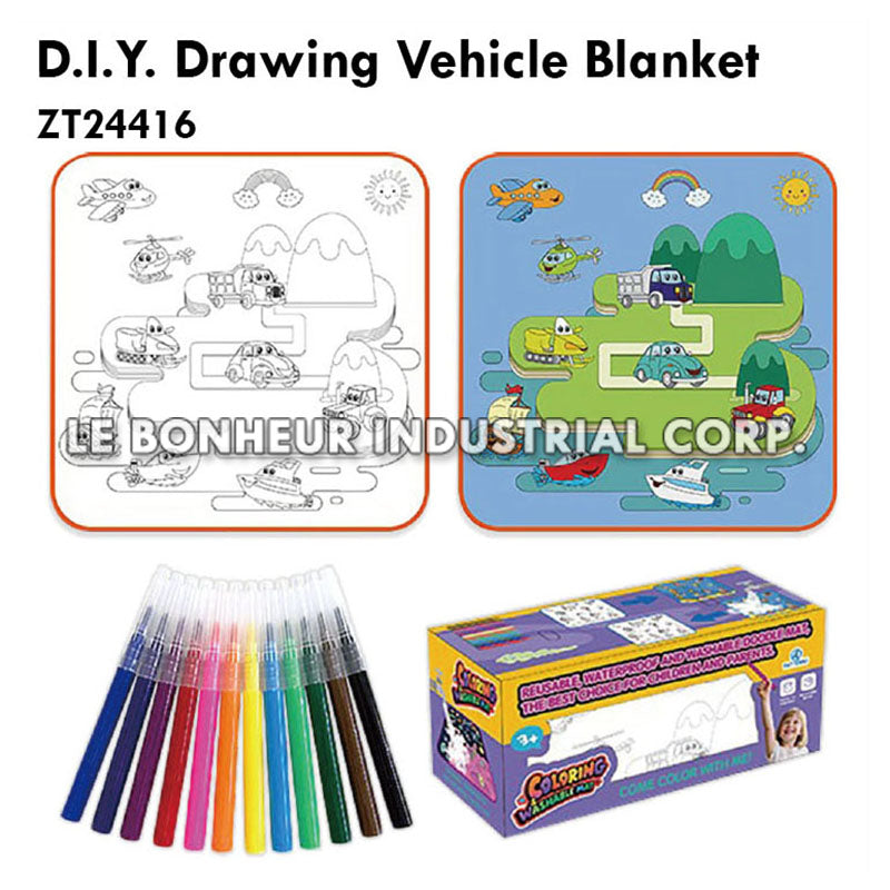 D.I.Y. Drawing Vehicle Blanket