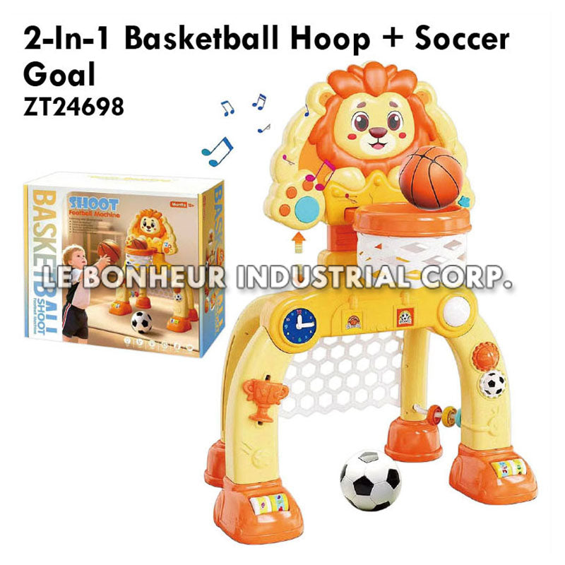 2-In-1 Basketball Hoop + Soccer Goal