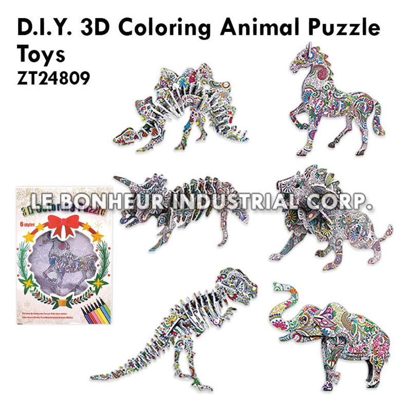 D.I.Y. 3D Coloring Animal Puzzle Toys