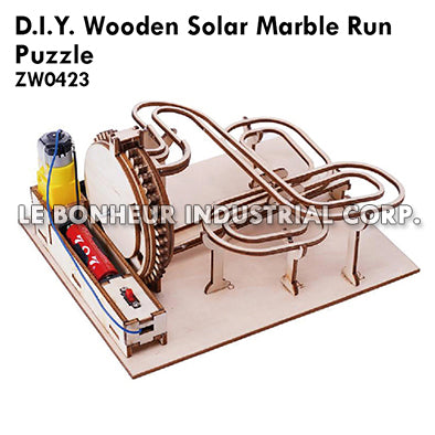 D.I.Y. Wooden Solar Marble Run Puzzle