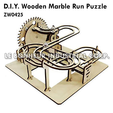 D.I.Y. Wooden Marble Run Puzzle