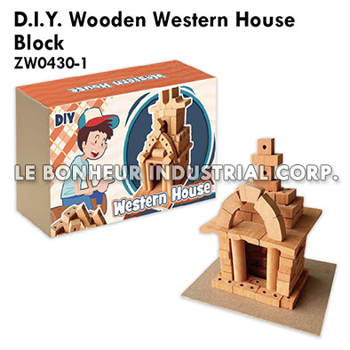 D.I.Y. Wooden Western House Block
