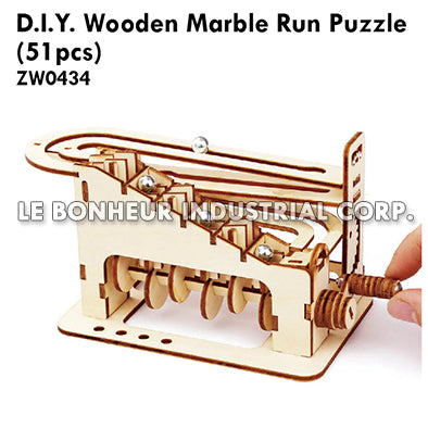 D.I.Y. Wooden Marble Run Puzzle (51pcs)