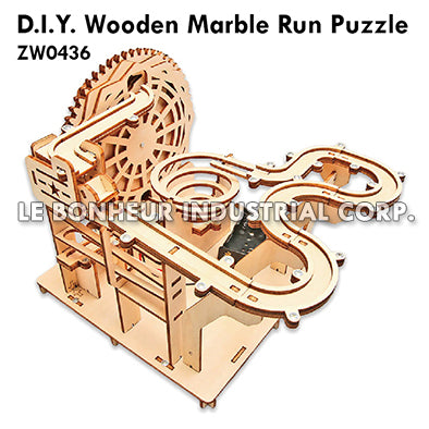 D.I.Y. Wooden Marble Run Puzzle