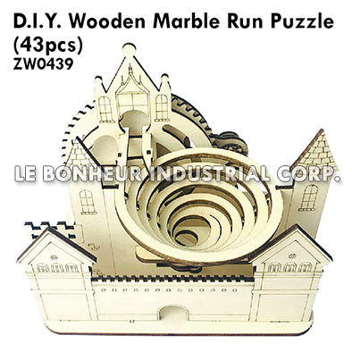 D.I.Y. Wooden Marble Run Puzzle (43pcs)