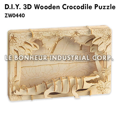 D.I.Y. 3D Wooden Crocodile Puzzle