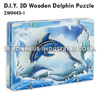 D.I.Y. 3D Wooden Dolphin Puzzle