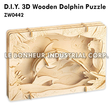 D.I.Y. 3D Wooden Dolphin Puzzle