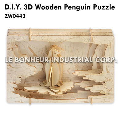 D.I.Y. 3D Wooden Penguin Puzzle