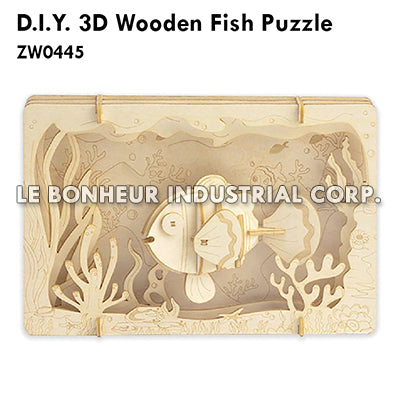 D.I.Y. 3D Wooden Clown Fish Puzzle
