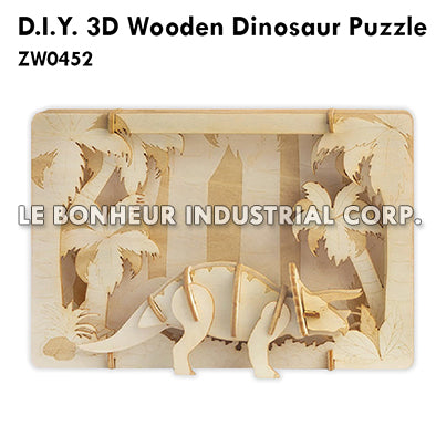 D.I.Y. 3D Wooden Dinosaur Puzzle