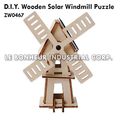 D.I.Y. Wooden Solar Windmill Puzzle