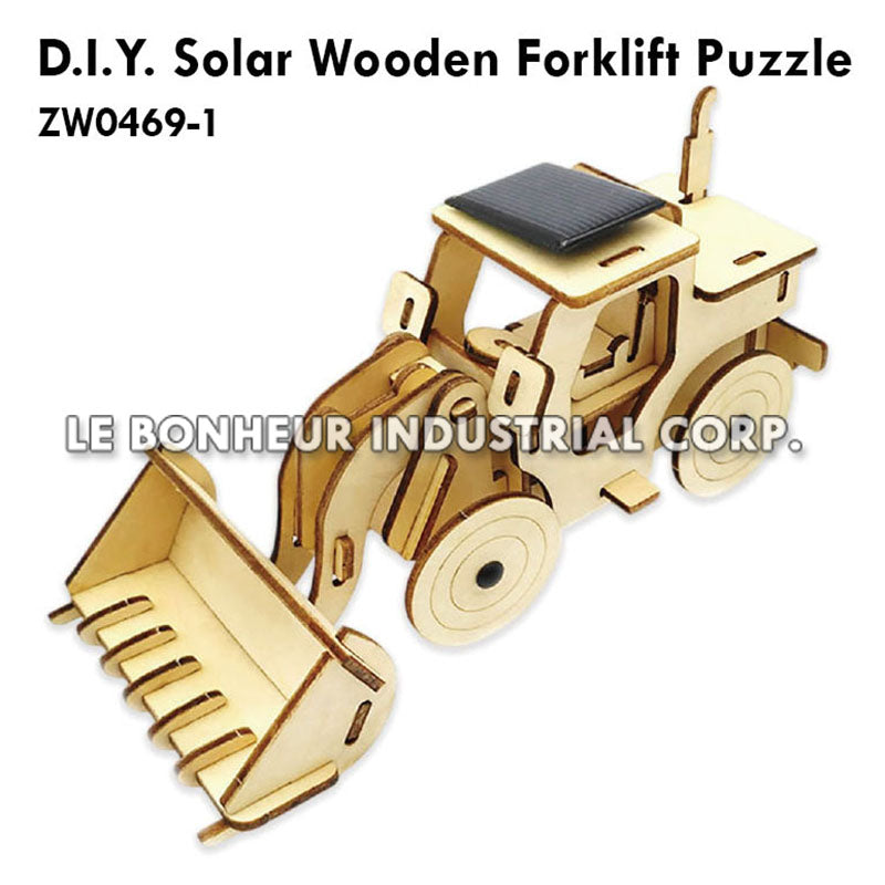 D.I.Y. Wooden Solar Forklift Puzzle