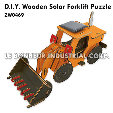 D.I.Y. Wooden Solar Forklift Puzzle