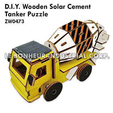 D.I.Y. Wooden Solar Cement Tanker Puzzle