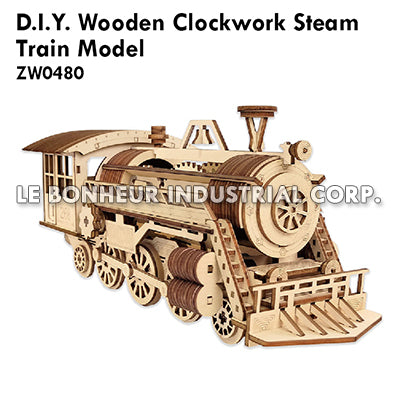 D.I.Y. Wooden Clockwork Steam Train Model