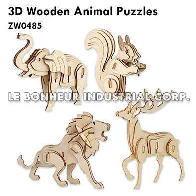 3D Wooden Animal Puzzles