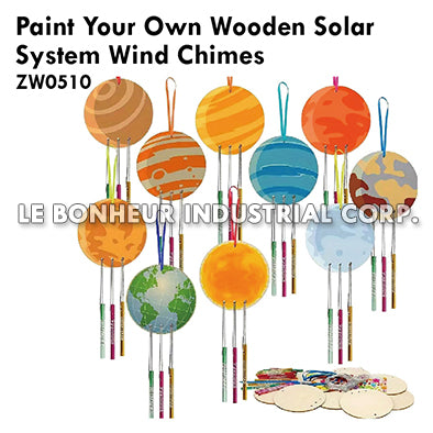 Paint Your Own Wooden Solar System Wind Chimes