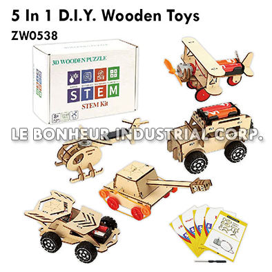 5 In 1 D.I.Y. Wooden Toys