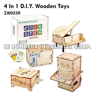4 In 1 D.I.Y. Wooden Toys