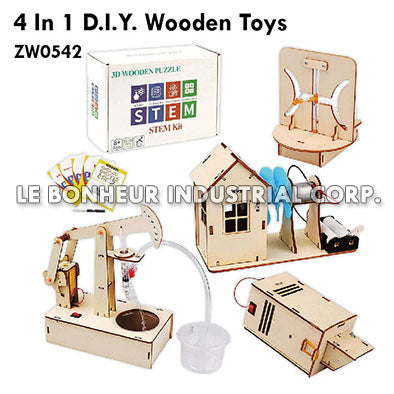 4 In 1 D.I.Y. Wooden Toys