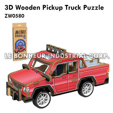 3D Wooden Pickup Truck Puzzle