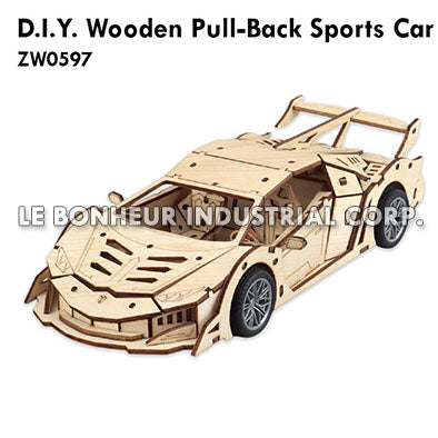D.I.Y. Wooden Pull-Back Sports Car