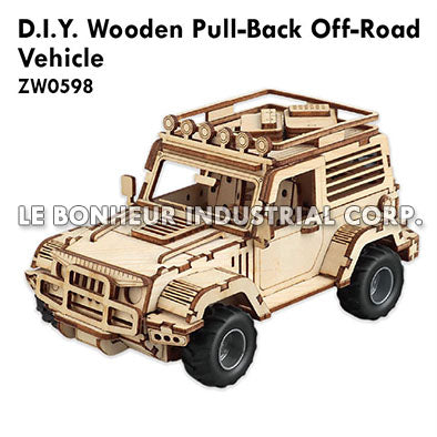 D.I.Y. Wooden Pull-Back Off-Road Vehicle