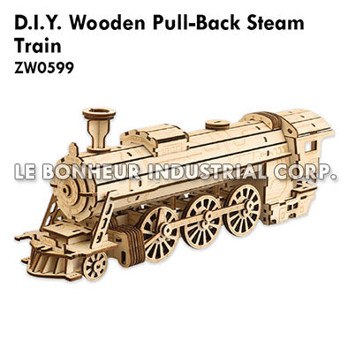 D.I.Y. Wooden Pull-Back Steam Train