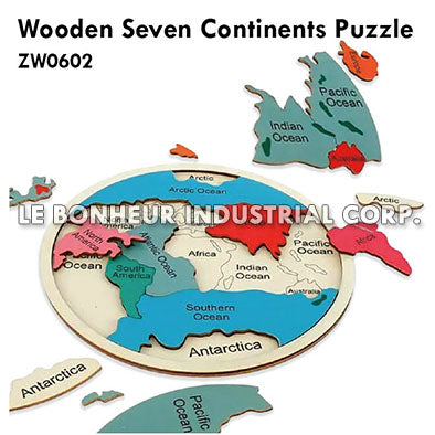 Wooden Seven Continents Puzzle