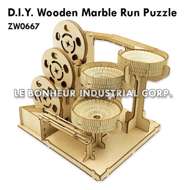 D.I.Y. Wooden Marble Run Puzzle
