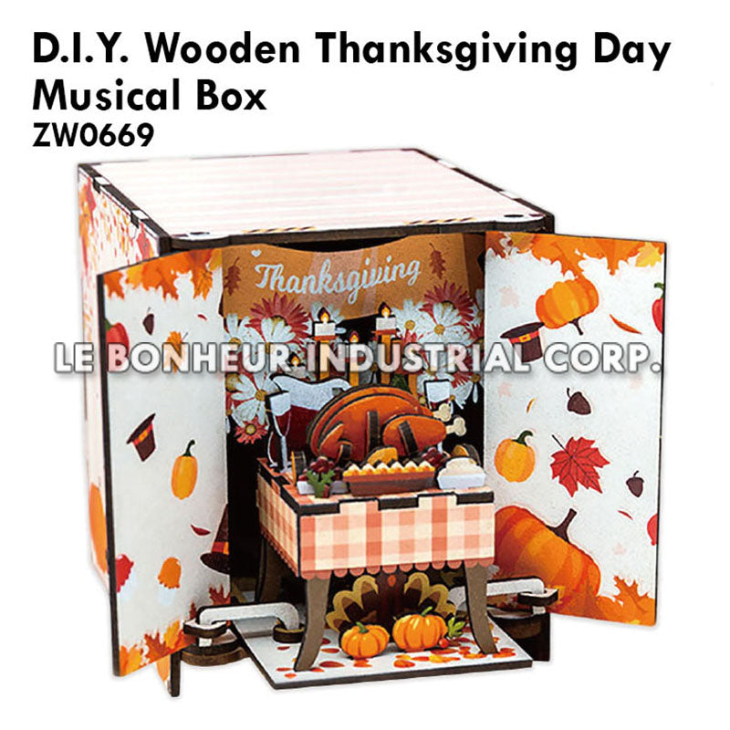D.I.Y. Wooden Thanksgiving Day Musical Box