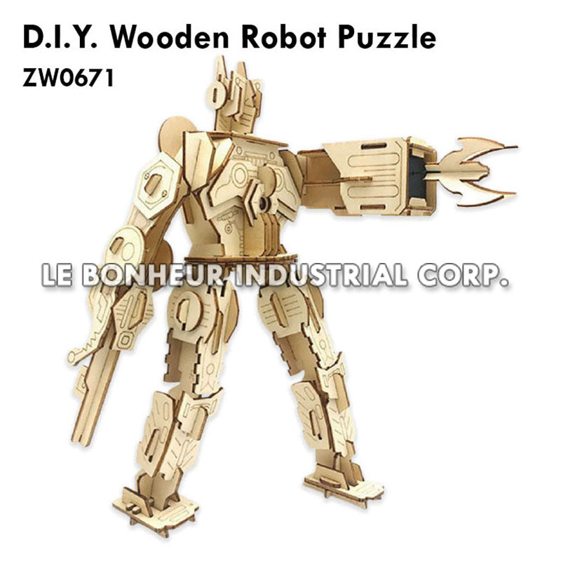 D.I.Y. Wooden Robot Puzzle