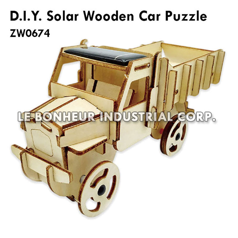 D.I.Y. Solar Wooden Car Puzzle